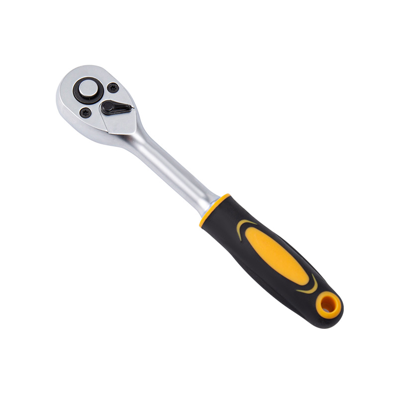 1/4' Dr. Quick-Release Ratchet Handle with Plastic Grip,Straight Handle,Matte Finish(72T）