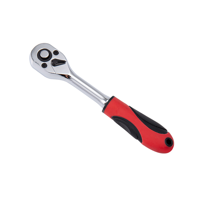 1/4' Dr. Quick-Release Ratchet Handle with Plastic Grip,Straight Handle,Pear-Head(72T）