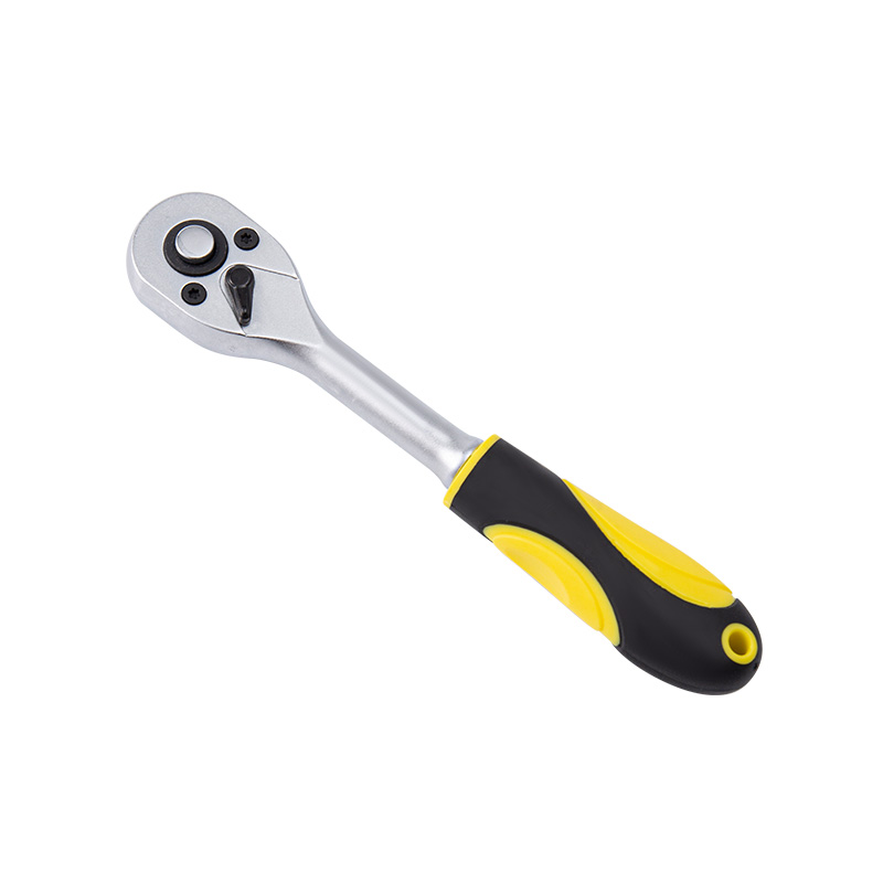 1/4' Dr. Quick-Release Ratchet Handle with Plastic Grip,Satin Finish (72T）