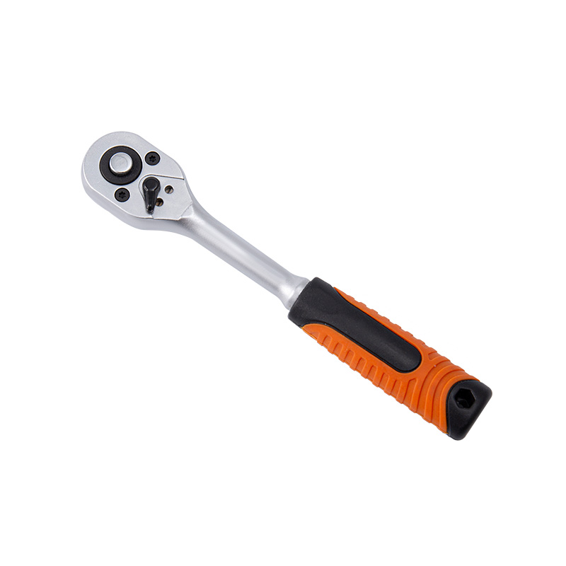 1/4' Dr. Quick-Release Ratchet Handle with Plastic Grip,Soft Grip, Matte Finish(45T）