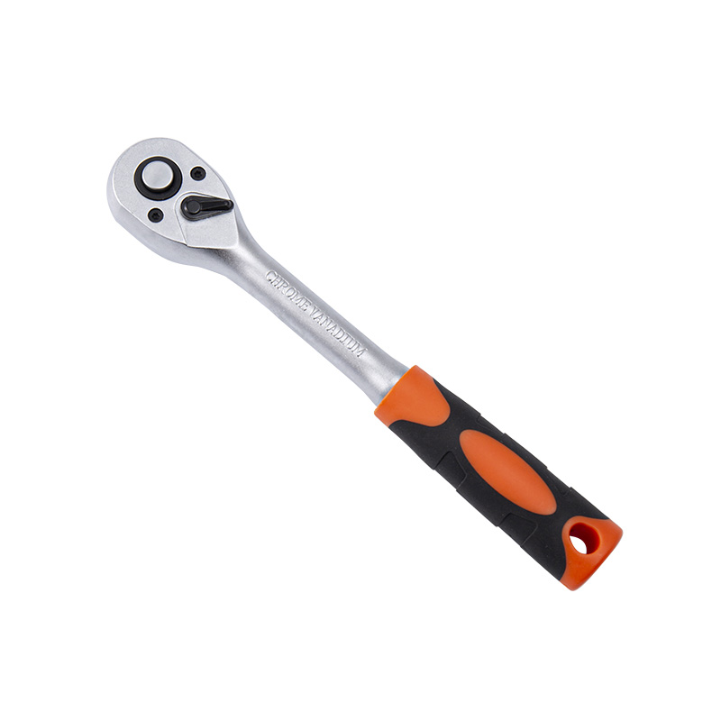 3/8' Dr. Quick-Release Ratchet Handle with Plastic Grip,Reversible Switch with Straight Handle (72T）