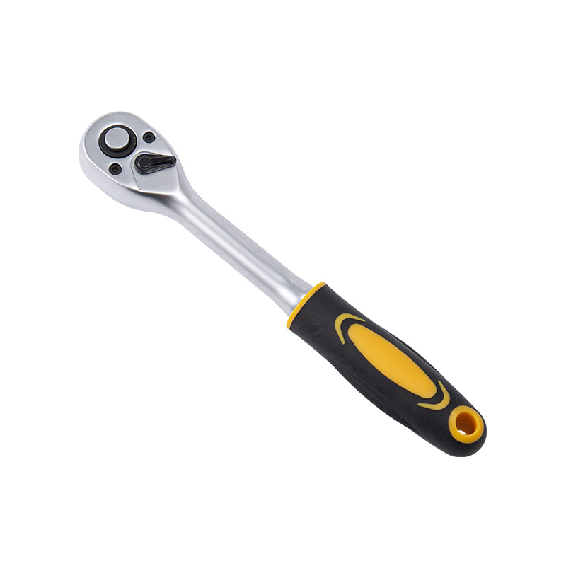 3/8' Dr. Quick-Release Ratchet Handle with Plastic Grip,Straight Handle, Reversible Switch (72T）