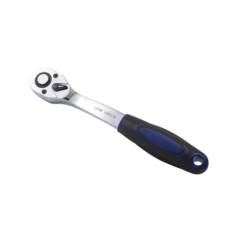 1/2' Dr. Quick-Release Ratchet Handle with Plastic Grip, Curved Handle, Durable Socket Wrench (72T）