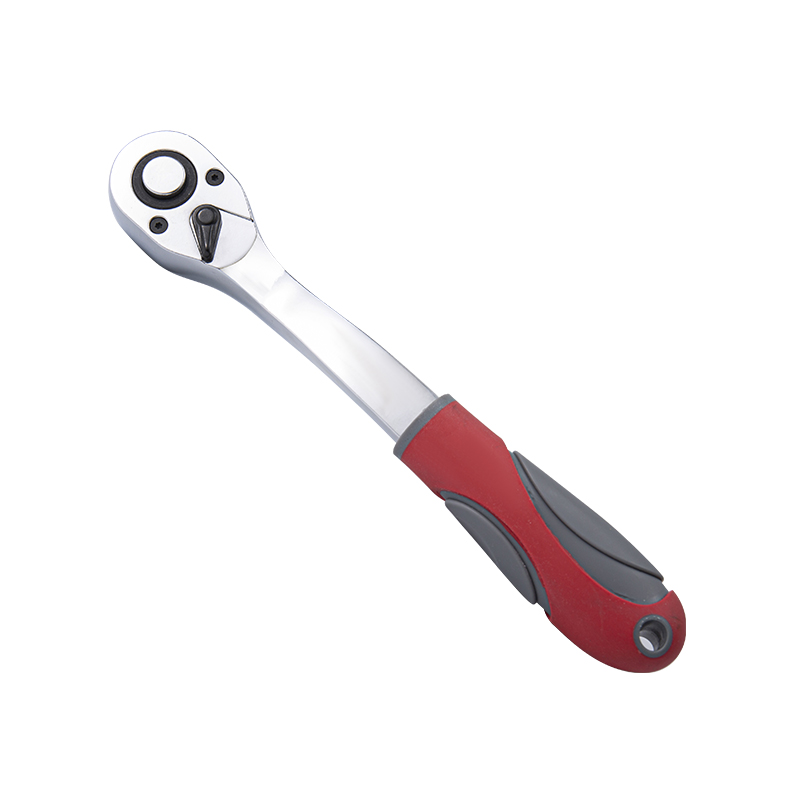 1/2' Dr. Quick-Release Ratchet Handle with Plastic Grip,Comfortable Grip,Full Polished (72T）