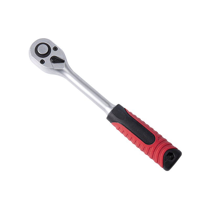 1/2' Dr. Quick-Release Ratchet Handle with Plastic Grip,Pear-Head Design with comfortable Grip (72T）